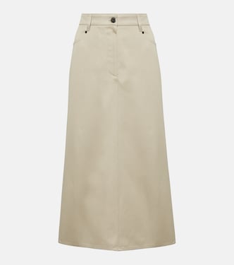 Falda midi en denim | Brunello Cucinelli