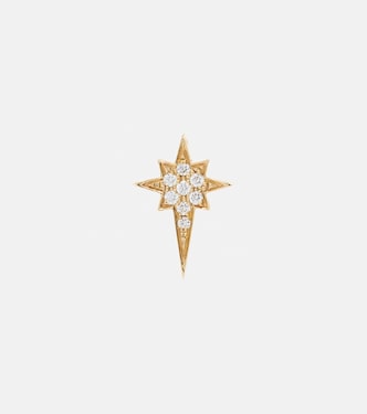 North Star Small 14kt gold single earring with diamonds | Robinson Pelham