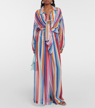 Striped cotton and silk wide-leg pants | Missoni Mare