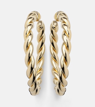 Twisted 14kt gold-plated hoop earrings | Jennifer Fisher