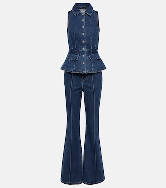 Ensemble de veste sans manches et pantalon en jean | Self-Portrait