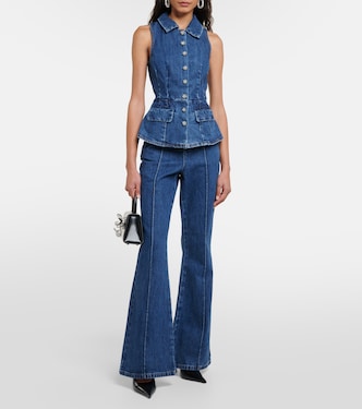 Ensemble de veste sans manches et pantalon en jean | Self-Portrait