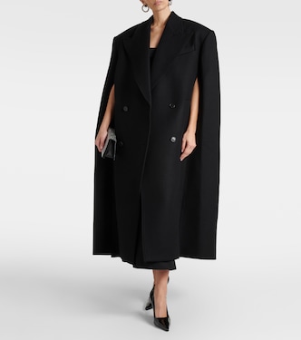 Double-breasted virgin wool cape | Wardrobe.NYC