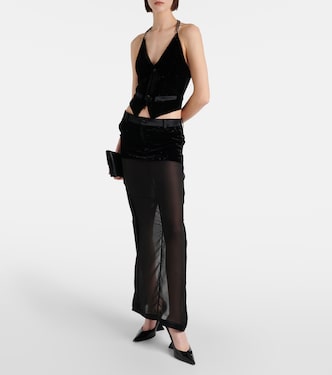 Gilet in velluto con catena | Didu