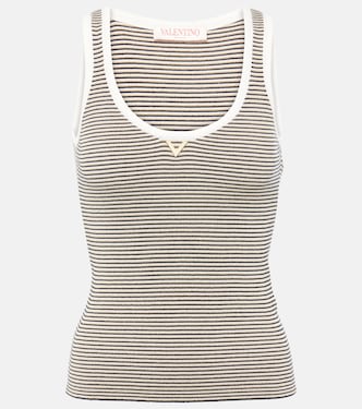Top VGold in misto cotone a righe | Valentino