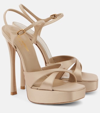 Debbie 110 crêpe satin platform sandals | Saint Laurent