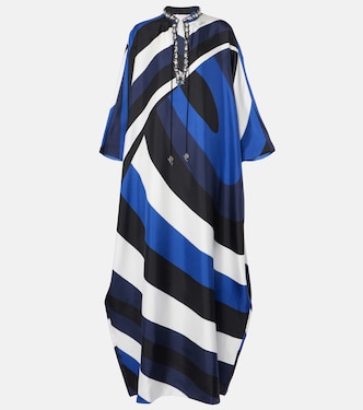 Kaftan Iride aus Seiden-Twill mit Kristallen | Pucci