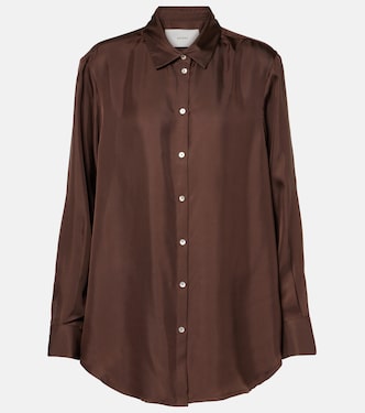 Bedrucktes Pyjama-Hemd aus Seidensatin | Asceno