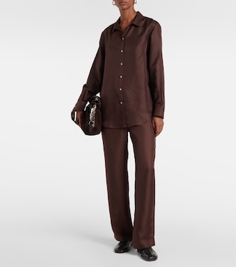 Camicia pigiama in raso di seta | Asceno