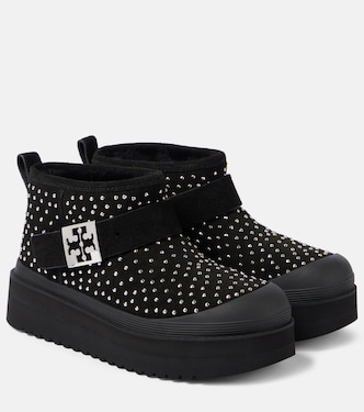 Mellow suede platform ankle boots | Tory Burch