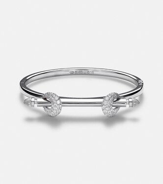 Bracciale Chakra Icon in oro bianco 18kt con diamanti e quarzi | Ananya