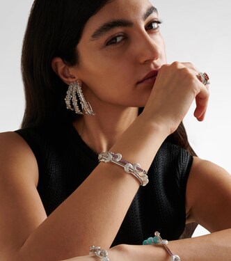 Bracciale Chakra Icon in oro bianco 18kt con diamanti e quarzi | Ananya