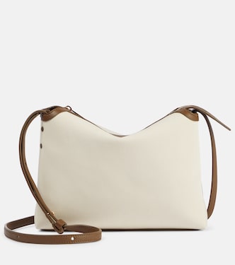Lina leather-trimmed canvas crossbody bag | Khaite