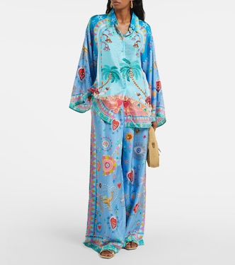 Pantalon ample imprimé en soie | Camilla