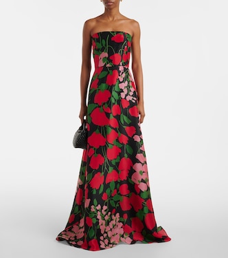 Strapless silk gown | Carolina Herrera