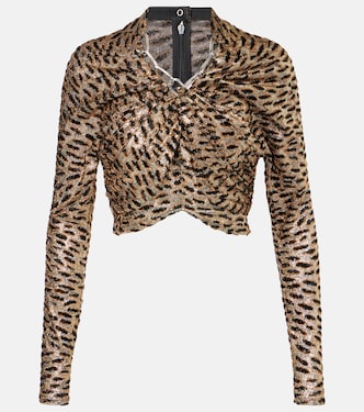 Tiger-print metallic top | Rabanne