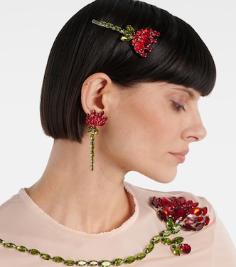 Carnation crystal-embellished hair clip | Simone Rocha