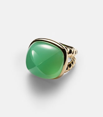 Tigella 18kt gold ring with chrysoprase | Marina B