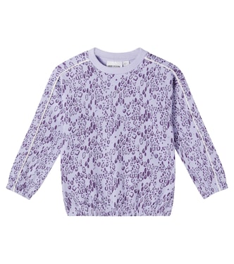 Leopard-print cotton jersey sweatshirt | Mini Rodini
