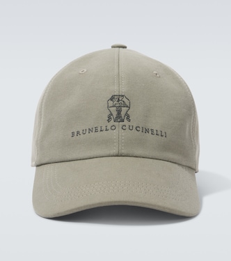 Logo embroidered gabardine baseball cap | Brunello Cucinelli