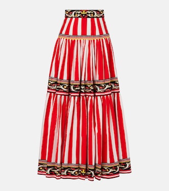 Falda larga Taormina de algodón a rayas | Dolce&Gabbana