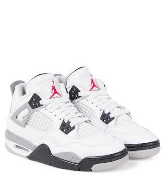 Jordan 4 Retro leather-trimmed sneakers | Nike Kids