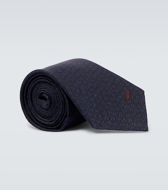 Horsebit silk jacquard tie | Gucci