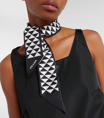 Printed silk twill scarf | Prada