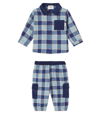 Baby checked flannel shirt and sweatpants set | Cozmo