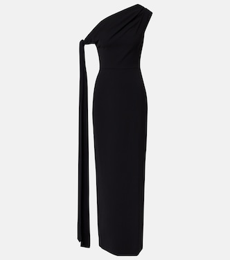 Irina scarf-detail crêpe gown | Solace London