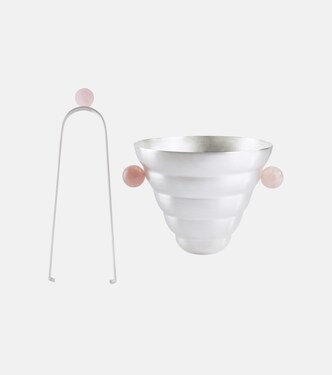 Silver-plated ice bucket and tongs set | Natalia Criado