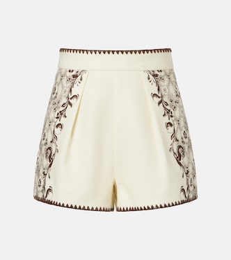 Printed linen and cotton shorts | Alémais