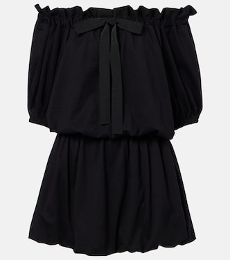 Tie-neck cotton faille minidress | Patou