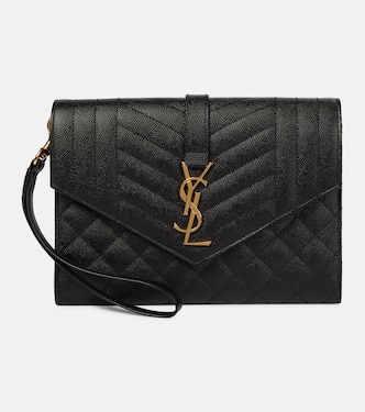 Envelope matelassé leather clutch | Saint Laurent