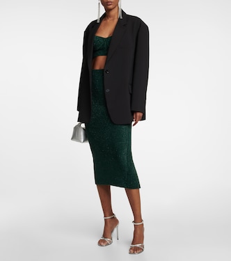 Falda midi Moonlight de punto metalizado | Galvan