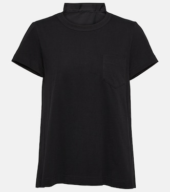 T-shirt in jersey di cotone con pieghe | Sacai