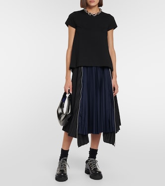 T-shirt in jersey di cotone con pieghe | Sacai