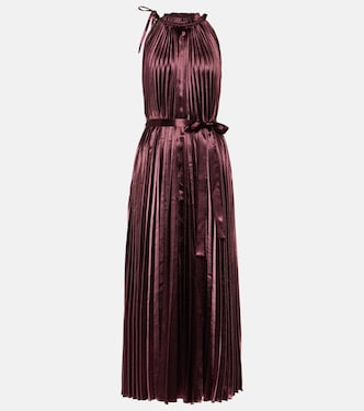 Amiko pleated satin midi dress | Ulla Johnson