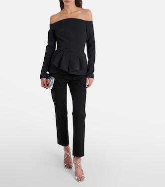 Brien off-shoulder crêpe peplum top | Safiyaa