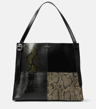 Patchwork snake-effect leather tote bag | Coperni