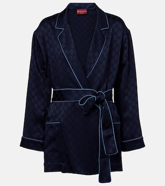 Camisa de satén con GG oversized | Gucci