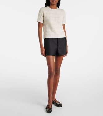 Top de mezcla de lana y lamé a cuadros | Gucci