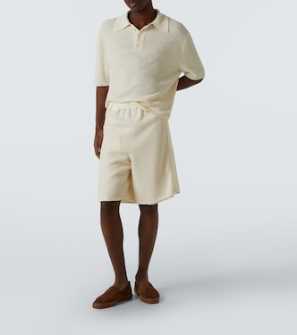 Napoli crocheted linen polo shirt | Le Kasha