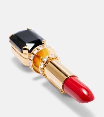 Brosche Lipstick mit Kristallen | Balmain