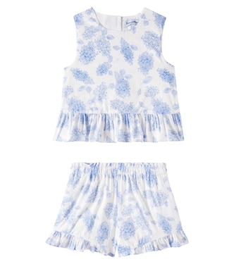 Floral cotton shirt and shorts set | Tartine et Chocolat