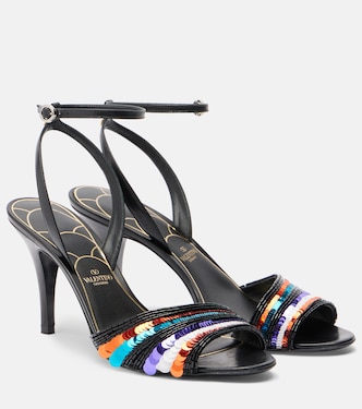 Sandali in pelle con paillettes | Valentino Garavani