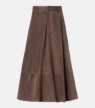 Jupe midi en daim | Brunello Cucinelli
