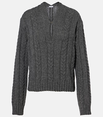 Pullover in lana mouliné a trecce | Loewe