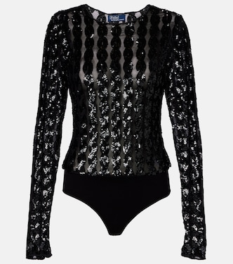 Sequined mesh and jersey bodysuit | Polo Ralph Lauren