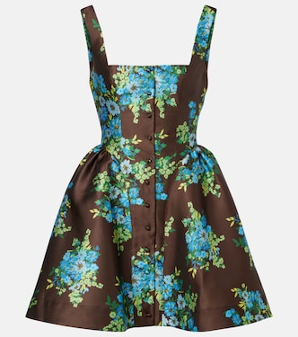 Floral peplum satin minidress | Alémais